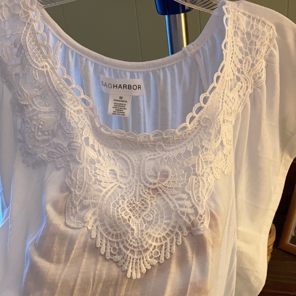 Sag Harbor wide sleeve embellished top M - Picture 6 of 15